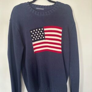 Brandy Melville Navy Sweater with Flag Design